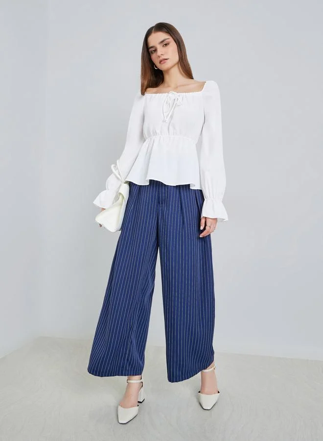 Styli Women Long Sleeve Square Neck Blouse