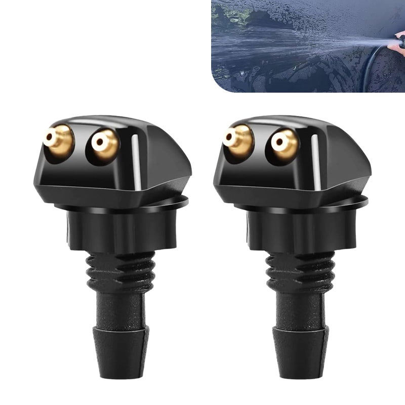 Opuweiy 2PCS Windshield Washer Nozzle Front Windshield Straight Column Sprayer Replacement Adjustable Nozzle for Most Cars Trucks and SUVs Auto Parts Black - Image 3