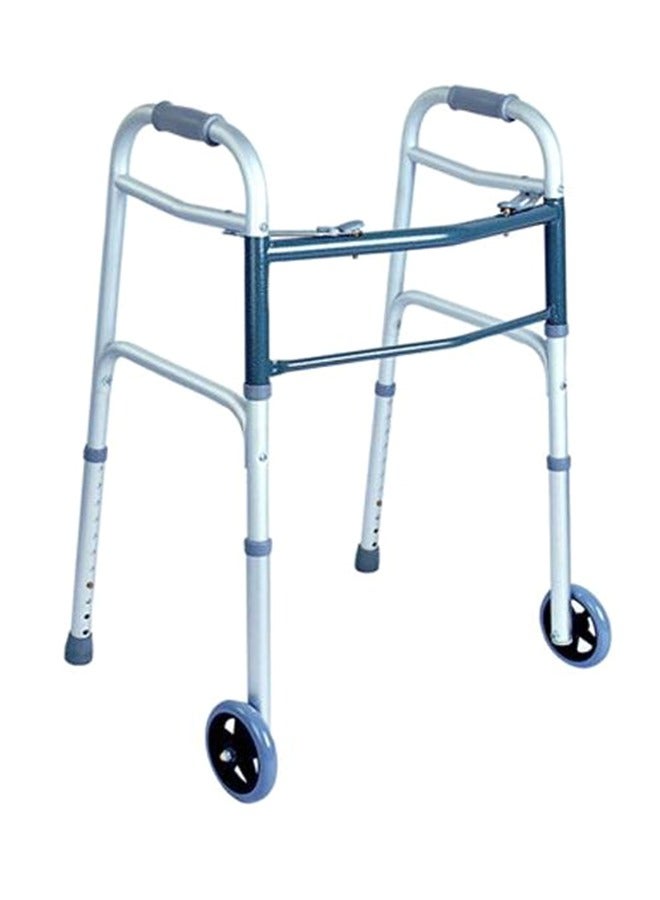 MEDIA6 Foldable Walker with Wheels and Adjustable Height - Ideal for Seniors