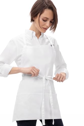 Chef Works Unisex Three Pocket Apron, White, One Size - Image 2