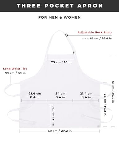 Chef Works Unisex Three Pocket Apron, White, One Size - Image 5