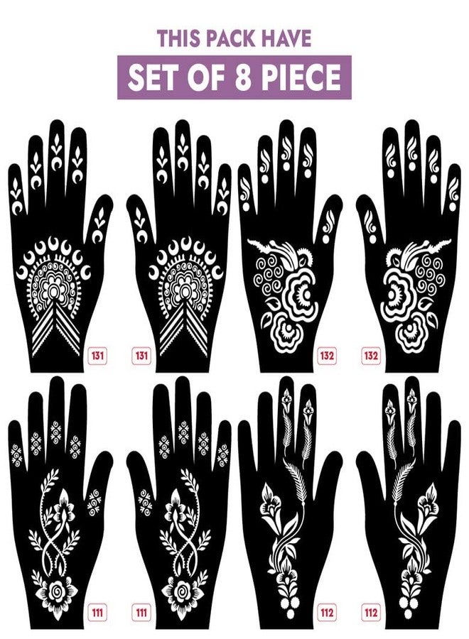 Apcute Mehindi stencil paper for hand Latest Mehandi Design Stencils for Girls, womens, kids, unisex Design NO - Apcute-New-131-132-111-112 - Image 2