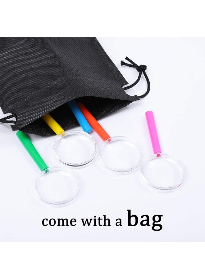 ELCOHO 16 Pack Magnifying Glasses Plastic Colorful Magnifying Glasses for Party Favors Educational Toys with Storage Bag, 8 Colors - Image 5
