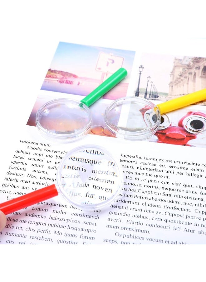 ELCOHO 16 Pack Magnifying Glasses Plastic Colorful Magnifying Glasses for Party Favors Educational Toys with Storage Bag, 8 Colors - Image 2