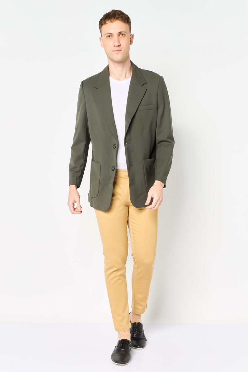 Selected Homme Men Regular Fit Plan Long Sleeve Casual Blazer, Dusty Olive - Image 4