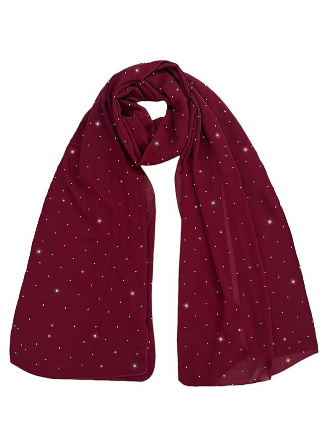 Arabest Women's Lightweight Rhinestone Sparkle Chiffon Scarf Shawl Wrap