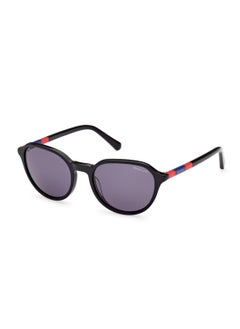 GANT Men's UV Protection Round Shape Acetate Sunglasses GA722401A53 - Lens Size: 53 Mm - Shiny Black  - Image 1