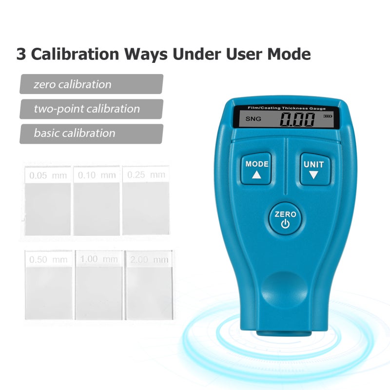 Paint Thickness Gauge 0 to 2000um Car Paint Depth Test Meter - Blue Coating Thickness Probe Tester with Dual Modes for Car Paint Inspection - Image 2