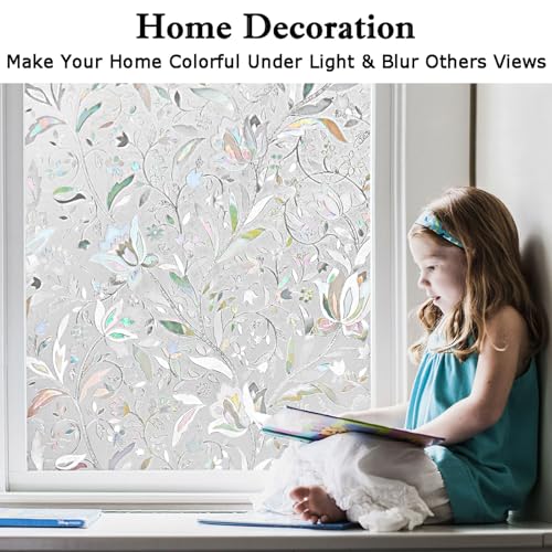 Kromapolis Window Film, Window Privacy Film, Window Vinyl Glass Covering, Stained Glass Decorative Film, Window Film Privacy Frosted Static Clings, Non-Adhesive, No-Glue (17.5 x 78.7 inch) - Image 4