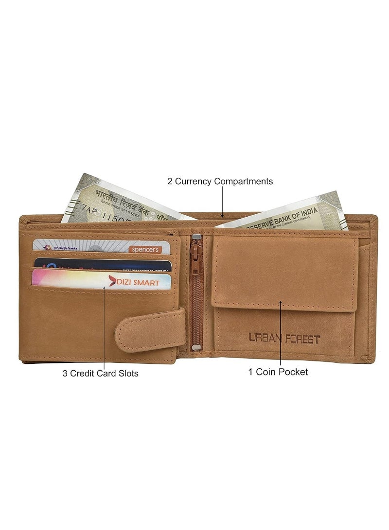 URBANFOREST URBAN FOREST Zeus Vintage Cognac Leather Wallet for Men - Image 3