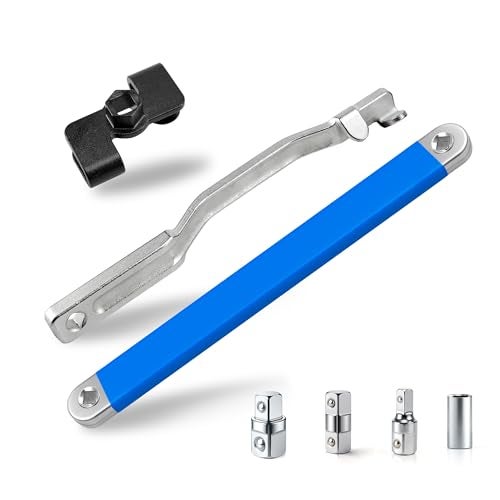 MoHern Offset Extension Wrench, Durable Chain Drive Wrench Set with High Hardness and Universal Compatibility, Includes 3 Colors Wrench Extender and 4 Sizes Adapters, Maximum torque 53 ft, 0° Swing Arg - Image 1