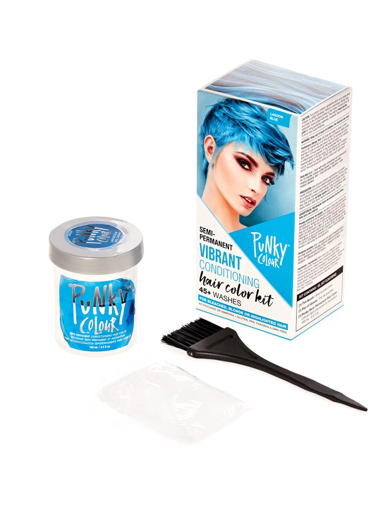 Punky Colour Semi Permanent Hair Color Kit Lagoon Blue - Vibrant Conditioning Hair Dye for Bleached & Blonde Hair, 3.5 fl oz - Image 2
