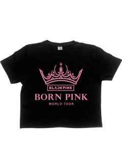 Rock&Roll Blackpink Tour Black Crop Top Women's T-Shirt  - Image 2