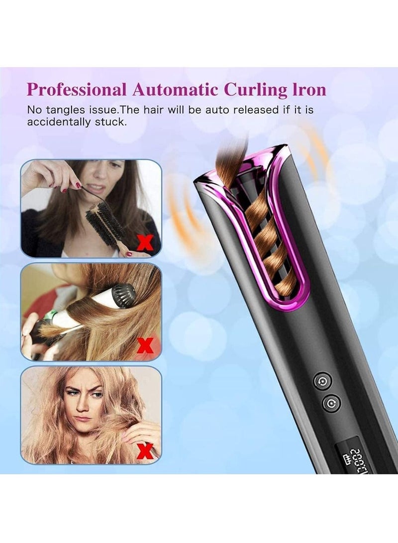 جينيكست جهاز تجعيد الشعر اللاسلكي - مكواة تجعيد تلقائية مع شاشة عرض درجة حرارة LCD ومؤقت - Image 3