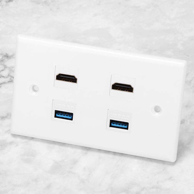 لوحة جدار بخريزات 2 مدخلات HDMI أنثى إلى أنثى وخريزات 2 USB للمنزل والمستشفى - Image 4