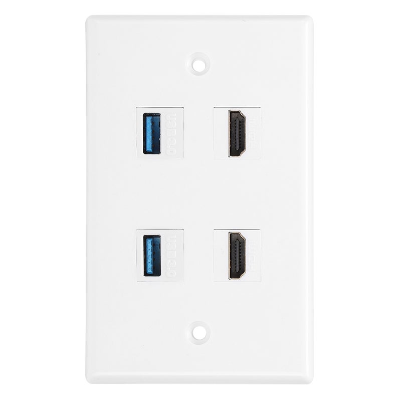 لوحة جدار بخريزات 2 مدخلات HDMI أنثى إلى أنثى وخريزات 2 USB للمنزل والمستشفى - Image 5