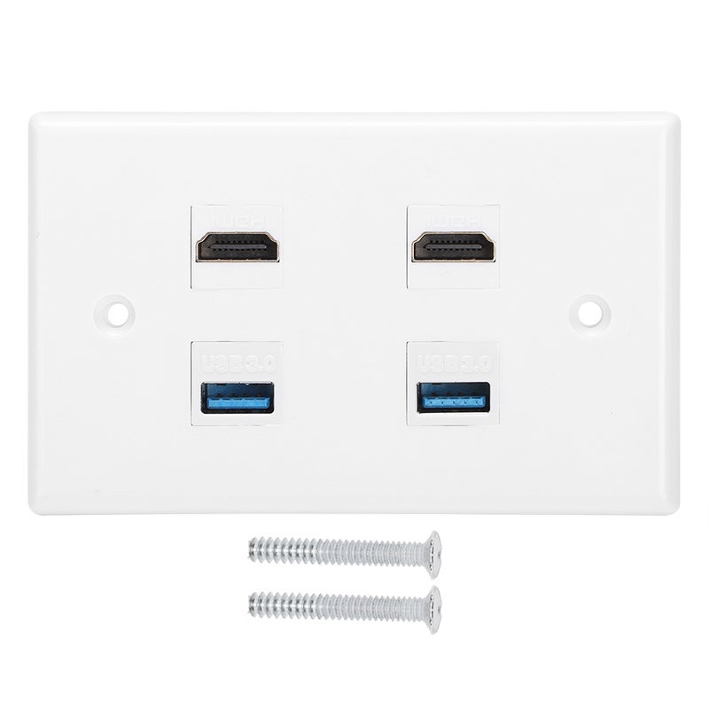 لوحة جدار بخريزات 2 مدخلات HDMI أنثى إلى أنثى وخريزات 2 USB للمنزل والمستشفى - Image 1