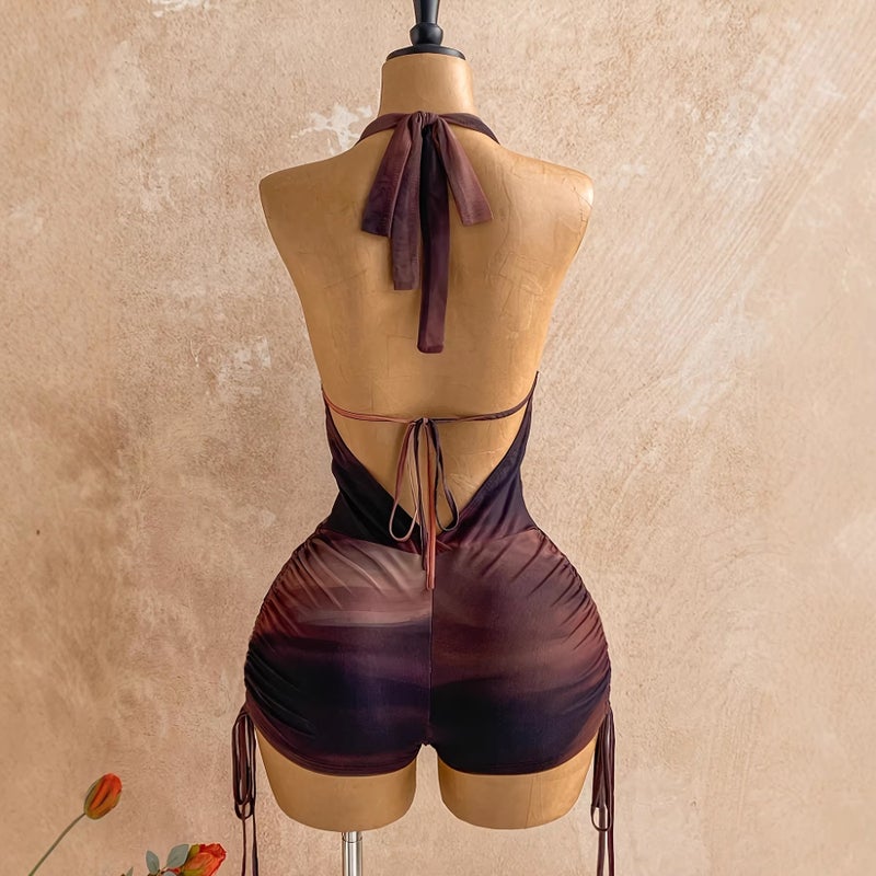 Women's Solid Color Halter Neck Jumpsuit - Image 2