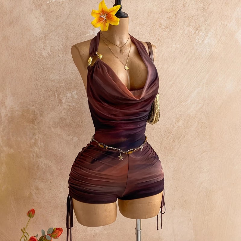 Women's Solid Color Halter Neck Jumpsuit - Image 4
