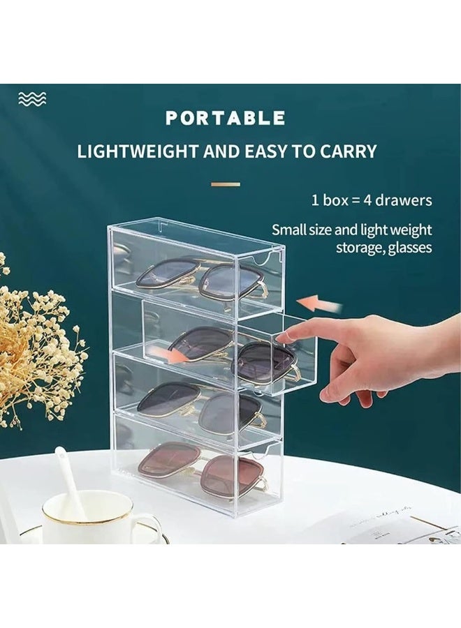 TPGP Acrylic Stackable 4 Drawer Eyeglass Storage Organizer Box - Image 3