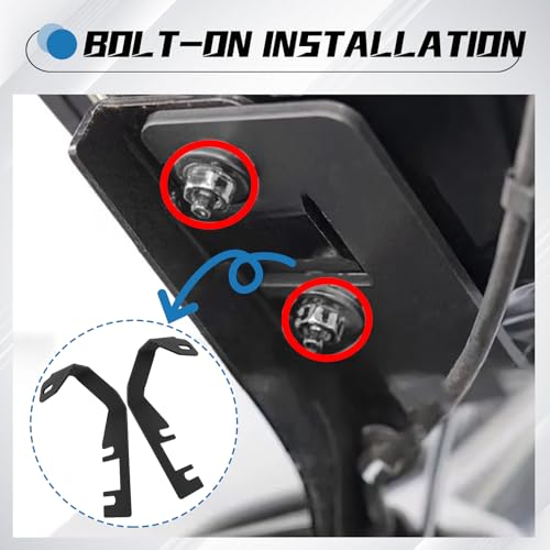 NORTHYUN Ranger Ditch Light Bracket Hood Mount Bracket Hood Hinges LED Light Pod Low Profile Mount Compatible with Ford Ranger 2023 2024 2025 - Image 3