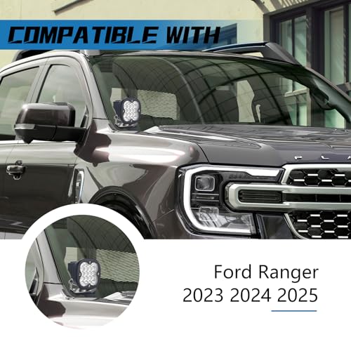 NORTHYUN Ranger Ditch Light Bracket Hood Mount Bracket Hood Hinges LED Light Pod Low Profile Mount Compatible with Ford Ranger 2023 2024 2025 - Image 5