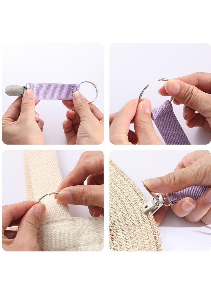 مقاطع قبعة للسفر، مقاطع قبعة مرنة، مقاطع قبعة السفر مرنة حزام قبعة حارس المرفق لشاح الأمتعة في الهواء الطلق التخييم المشي لمسافات طويلة متعددة الوظائف البط - Image 2