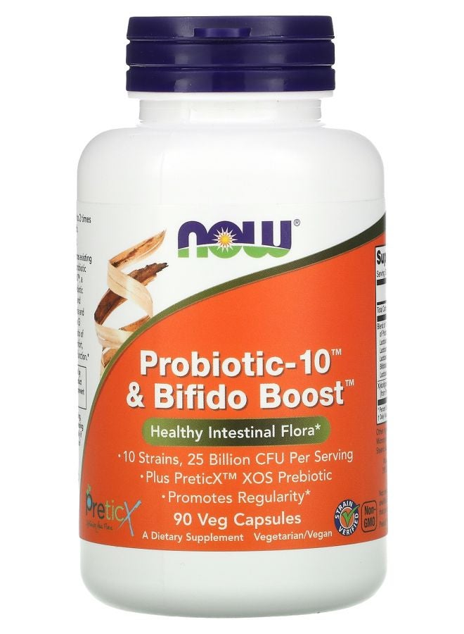 now Probiotic-10 & Bifido Boost 25 Billion 90 Veg Capsules (8.33 Billion Per Capsule)
