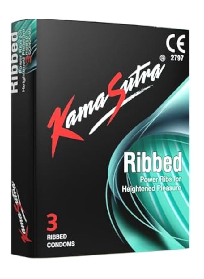 KamaSutra 3 Ribbed Condoms for Men