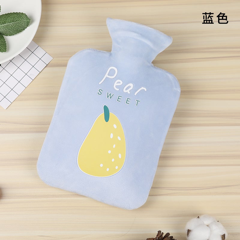 Large Water Bottle With Fruit Pattern Fabric Cover, Refillable Water Bag, Hand Warmer, Student Gift, , Dual-Use For And Cold - Image 1