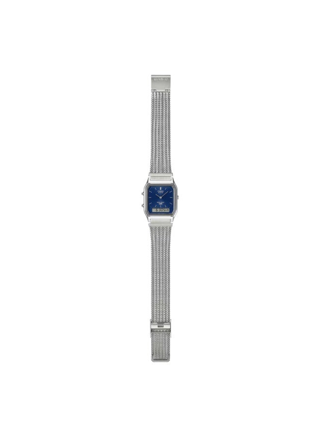 CASIO AQ-230EM-2ADF Analog-Digital Watch – Light Blue Dial, Vintage Retro Style, Mesh Bracelet, Everyday & Smart Casual Wear - Image 3