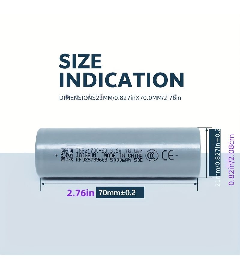 High Capacity Rechargeable 21700 Battery 8Pcs 5000mAh 3.6V for Toys - Image 3