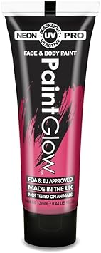 PaintGlow Pro UV Face Body Paint Water Based 13ml Red