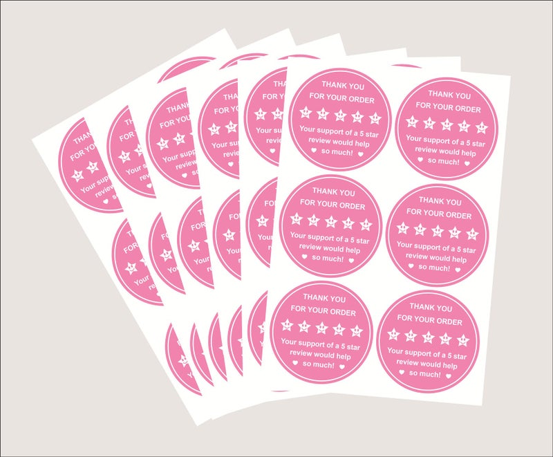 Delivery Review Thank You Sticker2 inch 300pcs Cute 5 Star Review Thank You Sticker Delivery for Small Business BagBoxEnvelope