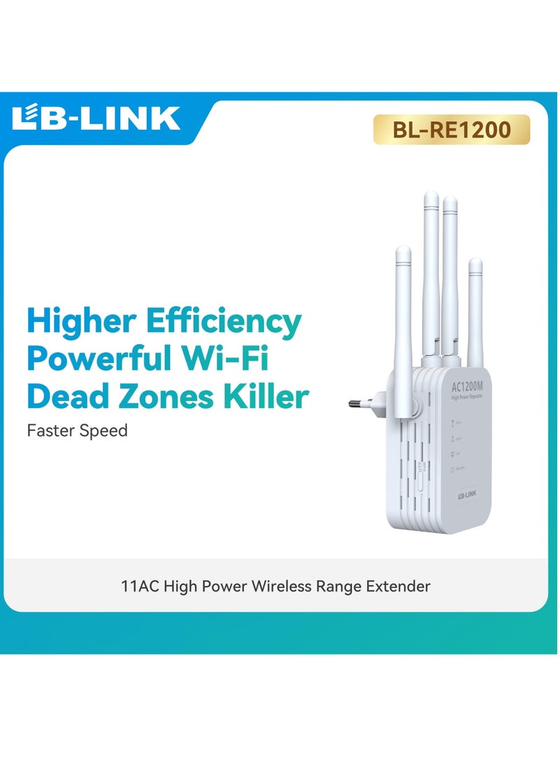 LB-LINK LB-LINK RE1200 1200M Dual Band WiFi Signal Amplifier Booster Wireless Repeater Extender  - Image 1