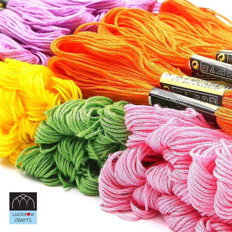 Lucknow Crafts Lucknow Crafts Premium Cotton Embroidery Threads | Madura Coats Doli Cross/Stitch Long Thread Skeins | for Craft Projects and DIY Hand Embroidery (10 Threads - 10 Colors)  - Image 2