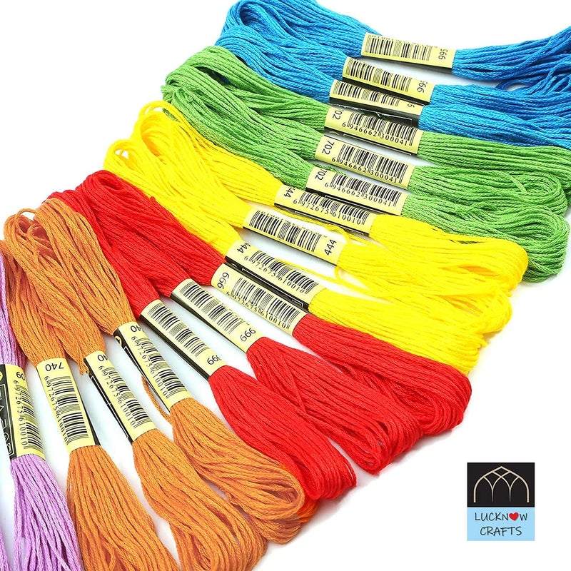 Lucknow Crafts Lucknow Crafts Premium Cotton Embroidery Threads | Madura Coats Doli Cross/Stitch Long Thread Skeins | for Craft Projects and DIY Hand Embroidery (10 Threads - 10 Colors)  - Image 4