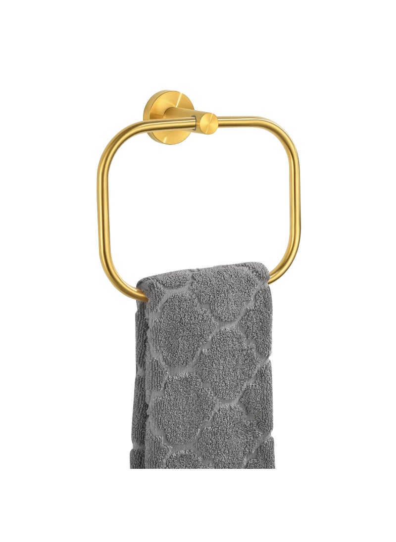Angle Simple Angle Simple Towel Ring Brushed Gold SUS 304 Stainless Steel Swivel Hand Towel Holder for Bathroom Wall Mount 
