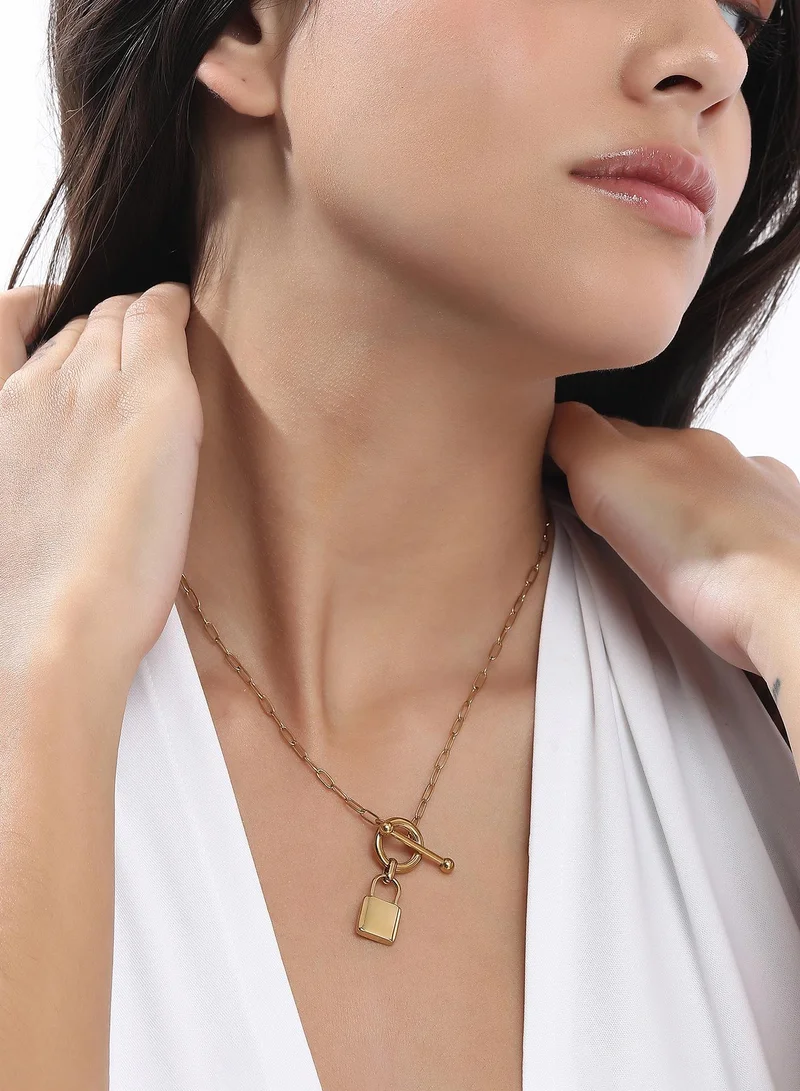 SOHI Anchor's Lock Artificial Chain Necklace Jewellery