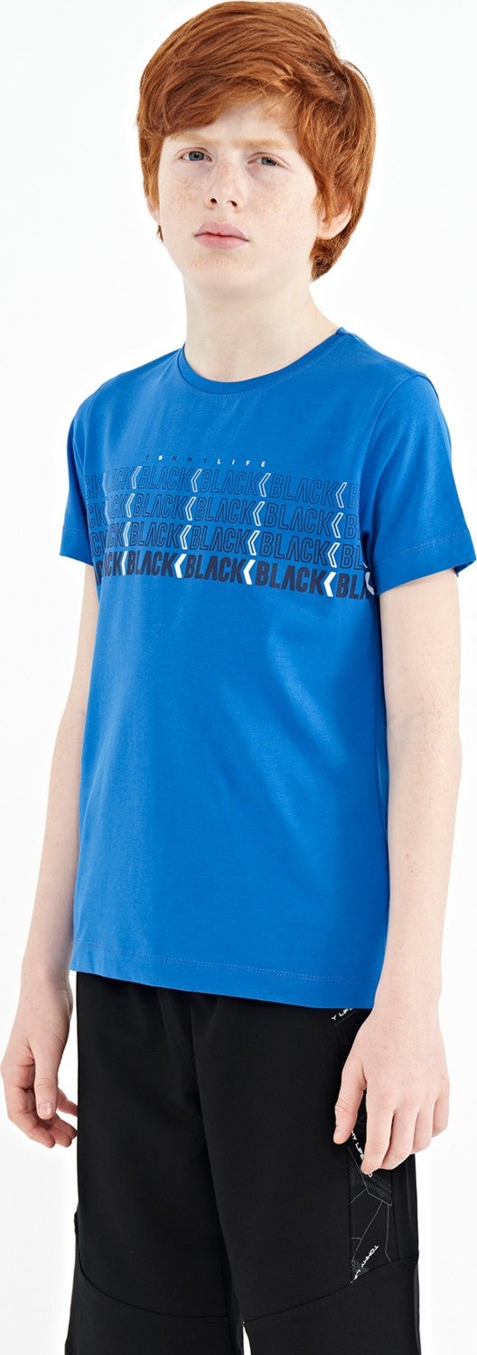 Tommy Life Saks Text Printed O Neck Standard Pattern Boy T-Shirt - 11149 - Image 5