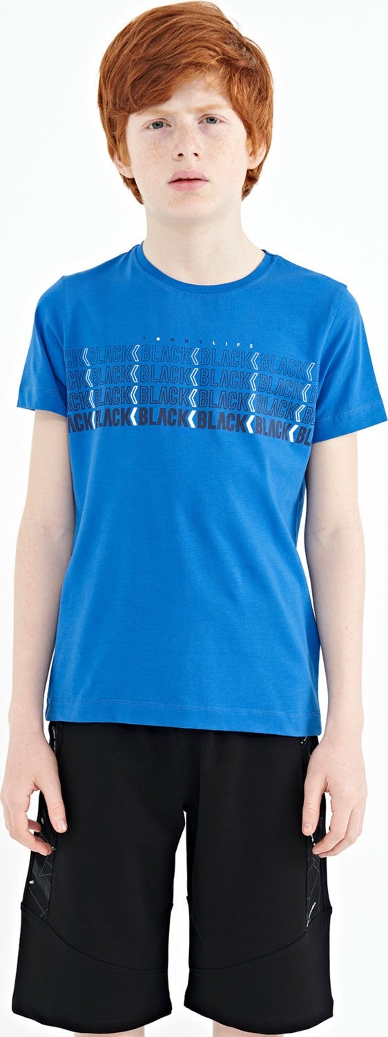 Tommy Life Saks Text Printed O Neck Standard Pattern Boy T-Shirt - 11149 - Image 1