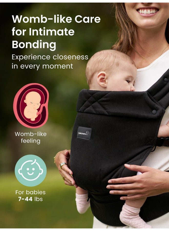 GROWNSY GROWNSY Baby Carrier Newborns to Toddlers, Ergonomic Baby Toddler Carrier Slings Wraps with Head Support, Easy to Wear,Infant Carrier Baby Gift,Travel and Hiking Friendly, for Babies 7 to 44 lb(Black)  - Image 1