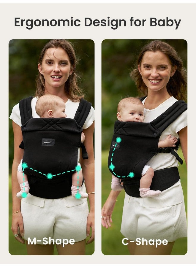 GROWNSY GROWNSY Baby Carrier Newborns to Toddlers, Ergonomic Baby Toddler Carrier Slings Wraps with Head Support, Easy to Wear,Infant Carrier Baby Gift,Travel and Hiking Friendly, for Babies 7 to 44 lb(Black)  - Image 3
