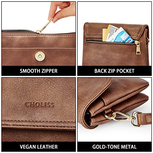 CHOLISS Small Crossbody Bags for Women, Vegan Leather Cell Phone Purse, Mini Travel Purse with Adjustable Strap - Image 5