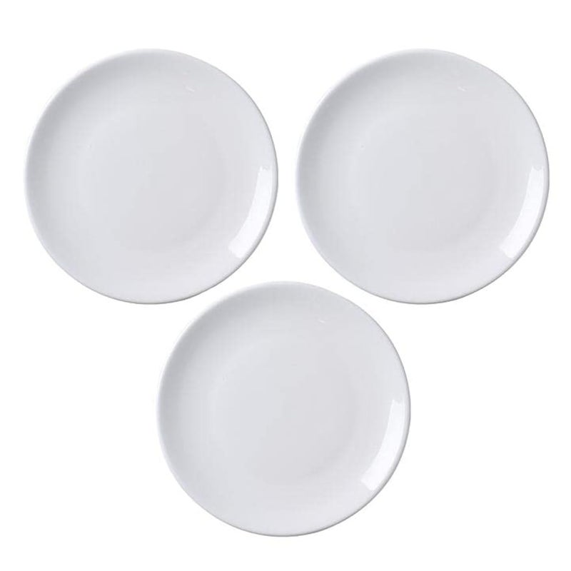 MBBITL Porcelain Appetizer Plates Set of 3, 5 Inch White Dessert Salad Plates, Small Dinner Plates for Sides Snack Sauce, Kitchen Ceramic Serving Dishes - Image 1
