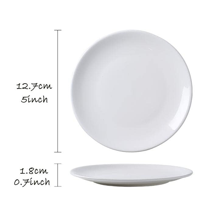 MBBITL Porcelain Appetizer Plates Set of 3, 5 Inch White Dessert Salad Plates, Small Dinner Plates for Sides Snack Sauce, Kitchen Ceramic Serving Dishes - Image 4
