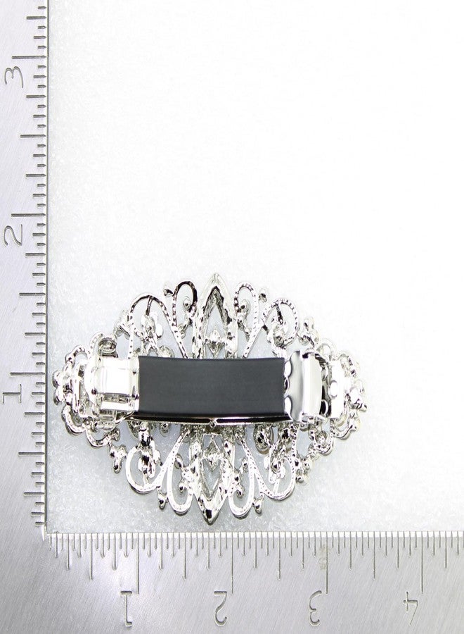Faship Gorgeous Blue Crystal Flower Barrette Clip - Image 5