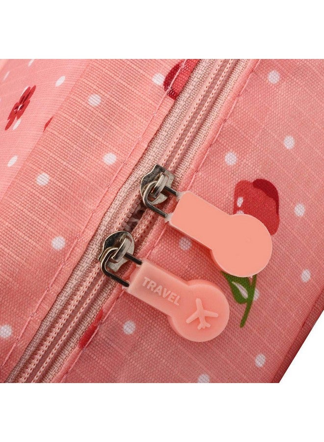 ماجنوس ديل حقيبة مستحضرات تجميل متعددة الوظائف للسفر بسحاب من النايلون مزخرفة بالزهور وحقائب مستحضرات تجميل ومستلزمات العناية الشخصية مقاومة للماء - Image 4