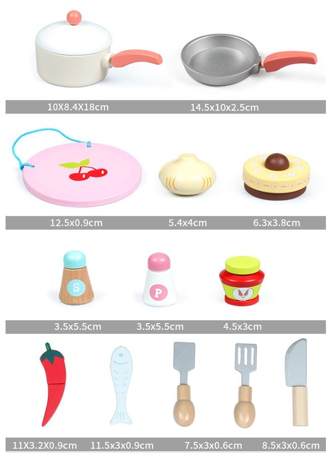 جساي تويز مجموعة ألعاب المطبخ الخشبية التعليمية المبكرة للأطفال - Image 4