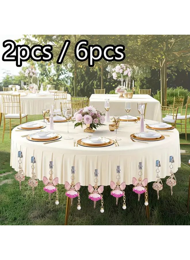 2pcs Rhinestone Alloy Tablecloth Weights Butterfly Angel Holiday Party Decorations - Image 1